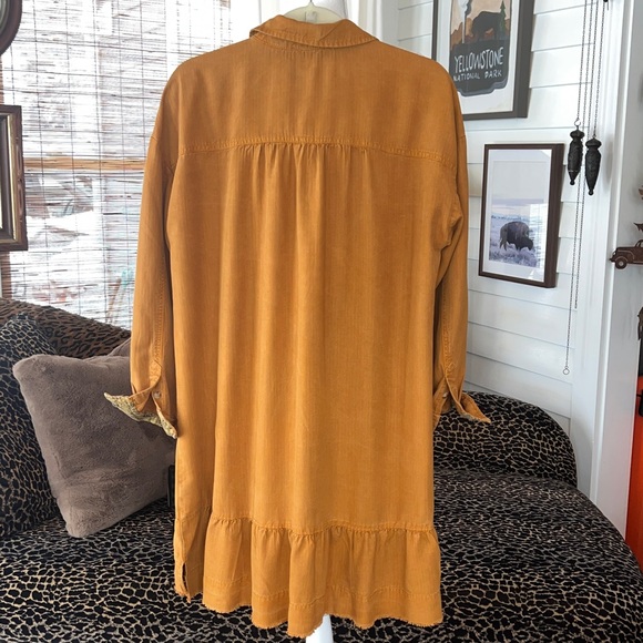 Pilcro Rust Color Dress with Ruffled Hemline - Picture 7 of 8